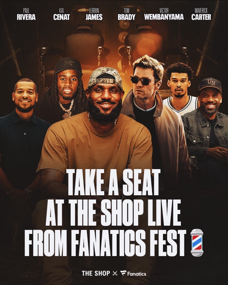 NBA传奇詹姆斯携手状元文班亚马与橄榄球巨星布雷迪6月空降The Shop播客现场